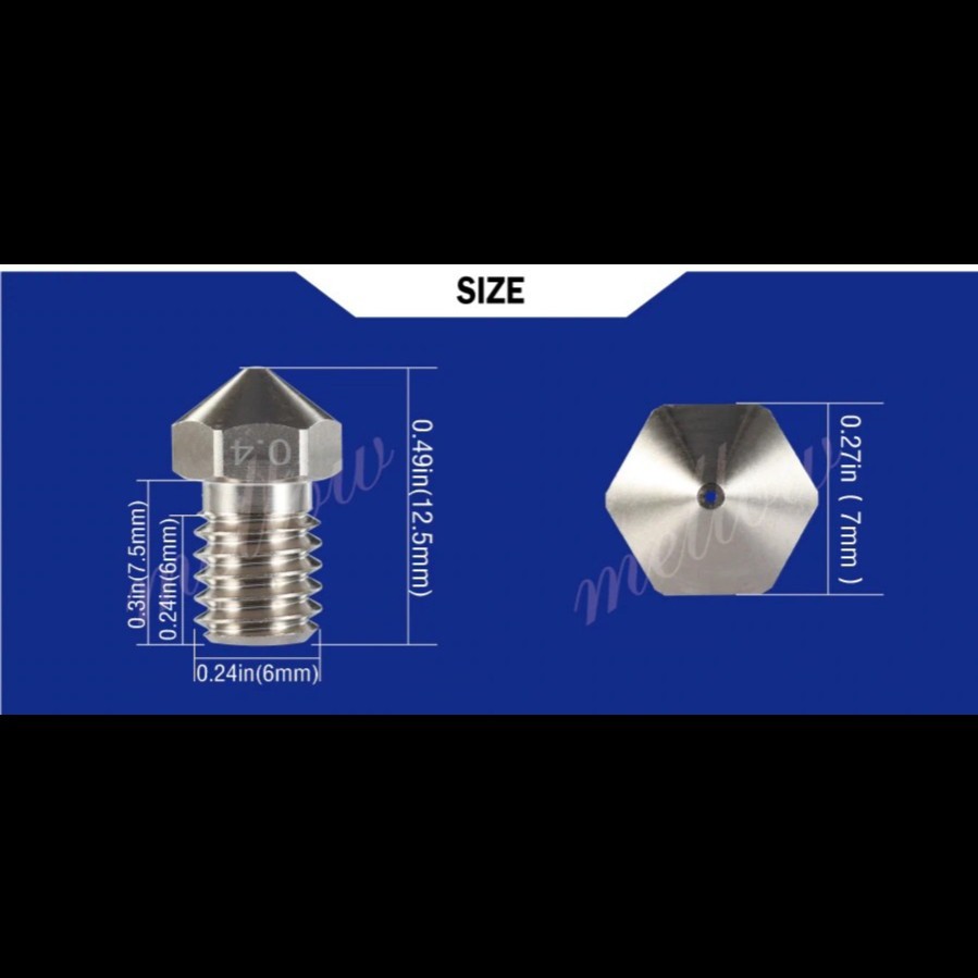 Original Mellow E3D TOP NF-V6 Plated Copper Nozzle Reduce Stick