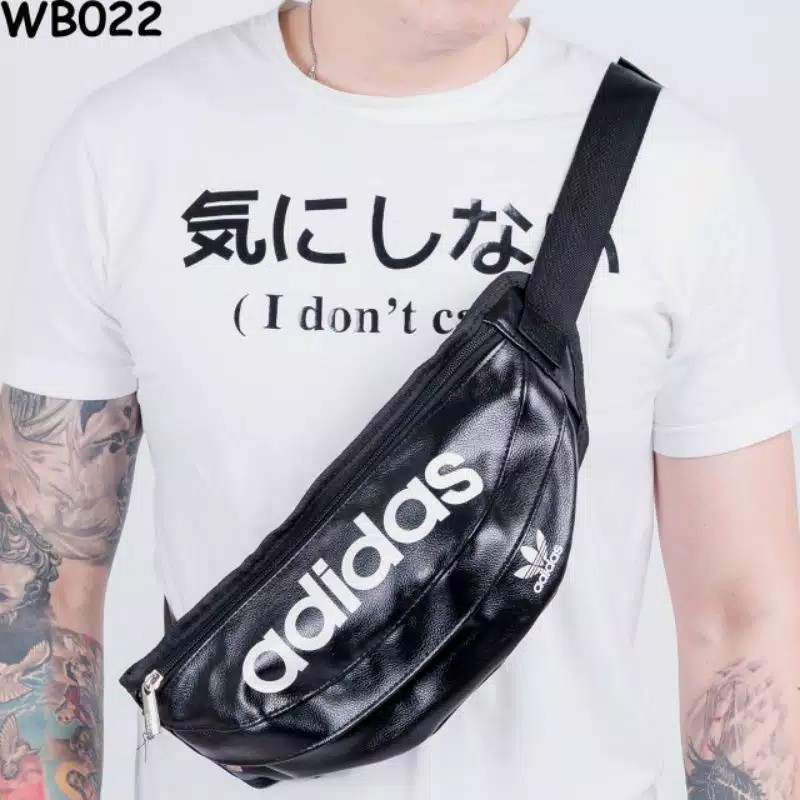 Tas waistbag/pinggang pria ADIDAS kulit import Hiqh Quality