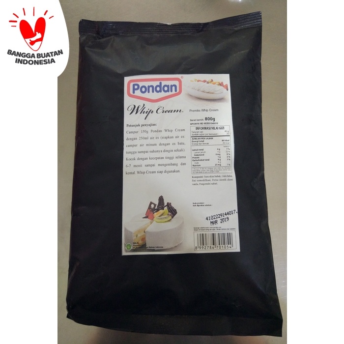 

b2011bb Pondan Whip Cream / Whipping Cream Bubuk Kiloan Bulky 800Gr Xa201As