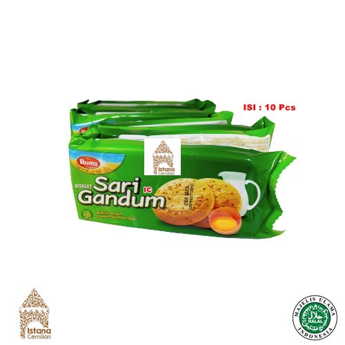 

Roma Biskuit Sari Gandum 39 gr Isi 10 Pcs | Biscuit dengan Gandum dan Susu