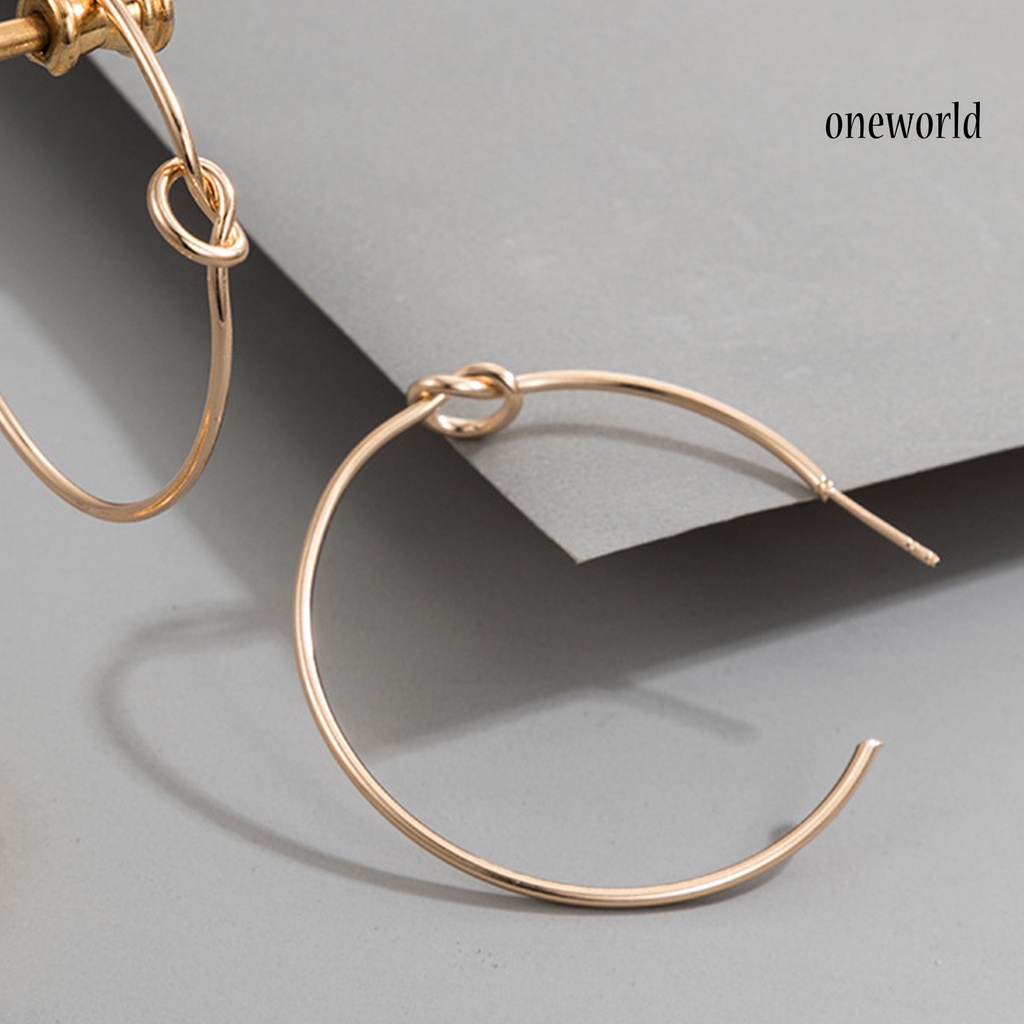 OW# Simple Earrings Hoop Geometry Big Circle Oversized Metal Hoop Earrings for Daily Wear