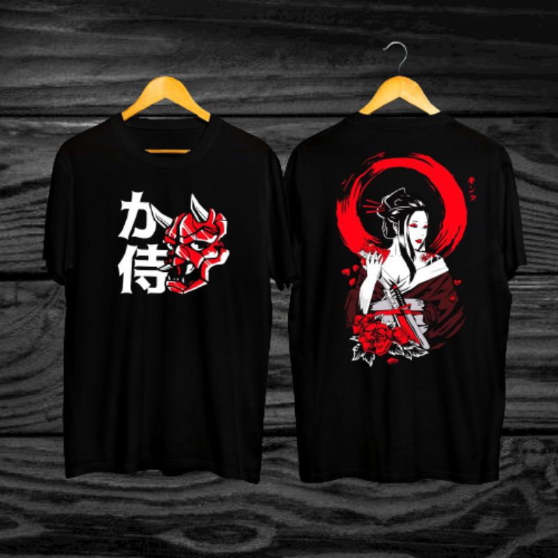 kaos murah design keren Jepang/samurai/geisha