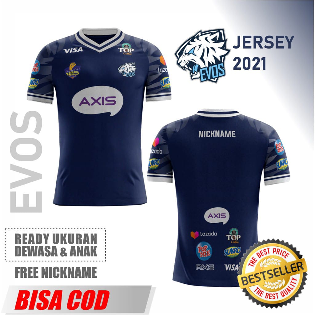 JERSEY GAMING KAOS BAJU EVOS 2021 ANAK & DEWASA FREE NICKNAME