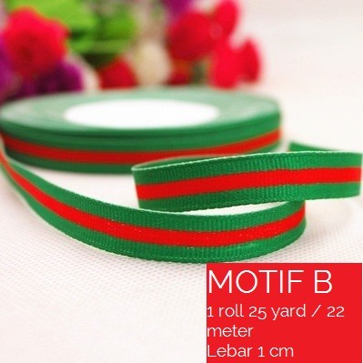 

Pita Kado Natal Merry Christmas Hampers Ribbon Merah Hijau Emas 1 Roll 002