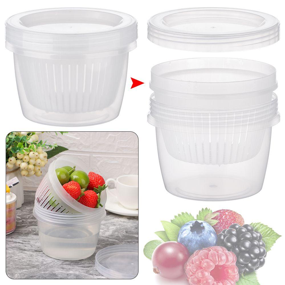 TOP Keep Fresh Box Portable Plastik Double-layer Drainase Organizer Dapur