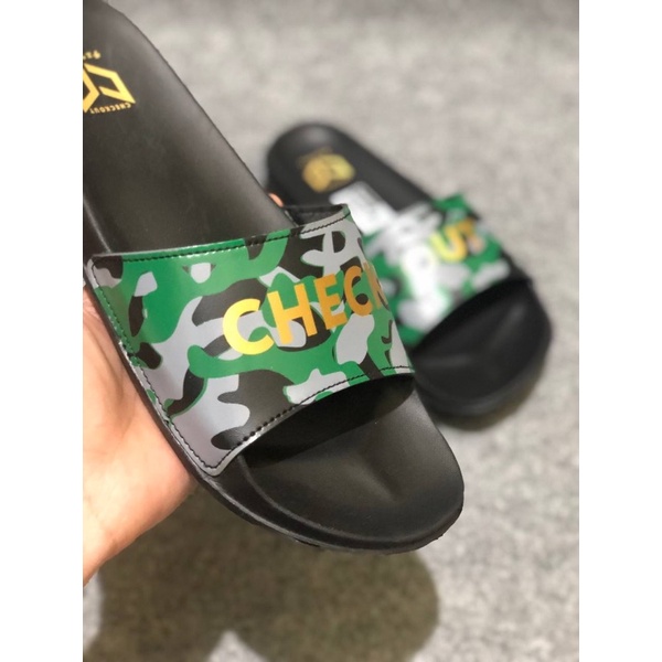 SANDAL SLIDE CHECKOUT ARMY PRIA WANITA