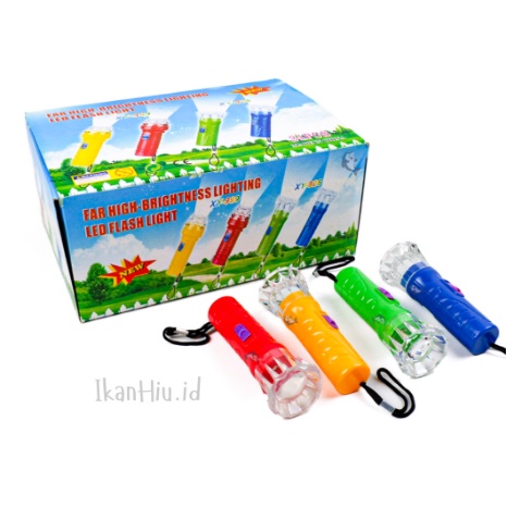 Gantungan Kunci Senter LED Free Baterai - Mini Portable Flashlight - Mainan Souvenir Kecil - Lampu Putih Baterai Lithium