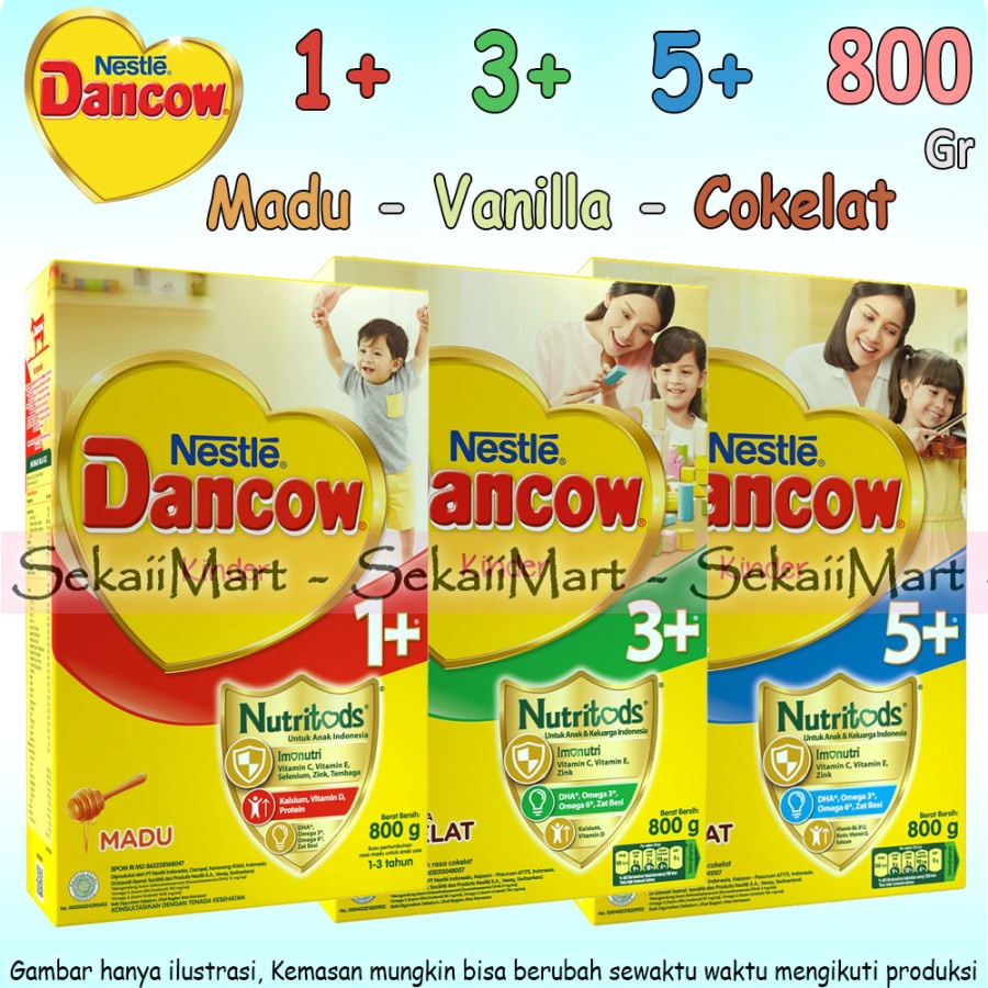 

DANCOW 1+ 3+ 5+ Susu Bubuk Anak Rasa Cokelat / Vanilla / Madu 750g