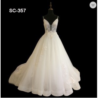 Wedding Dress new style   organza  v- neck  wedding dress   ballgown  ekor  dress wedding