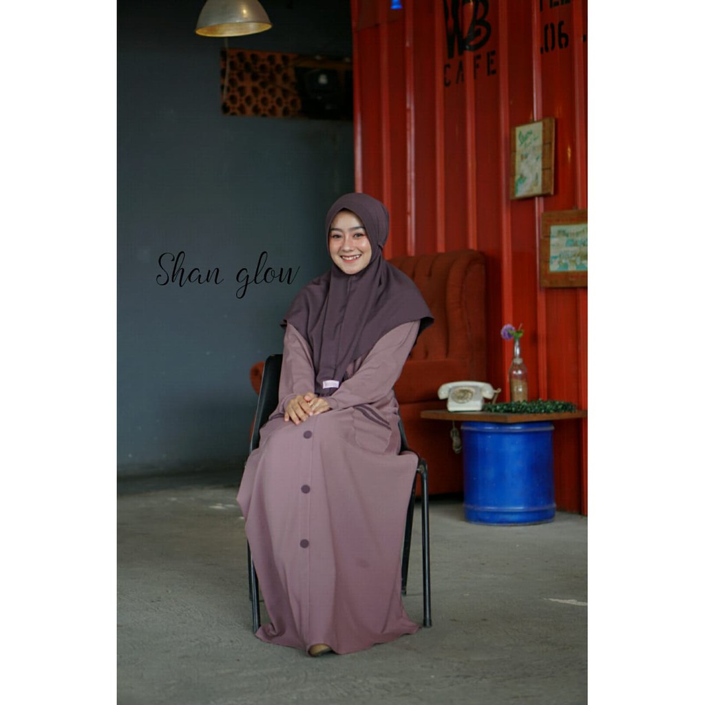 Gamis remaja casual syari Itycrepe set bergo maryam GLADIS by Shan glow jilbab hijab hijaber ootd