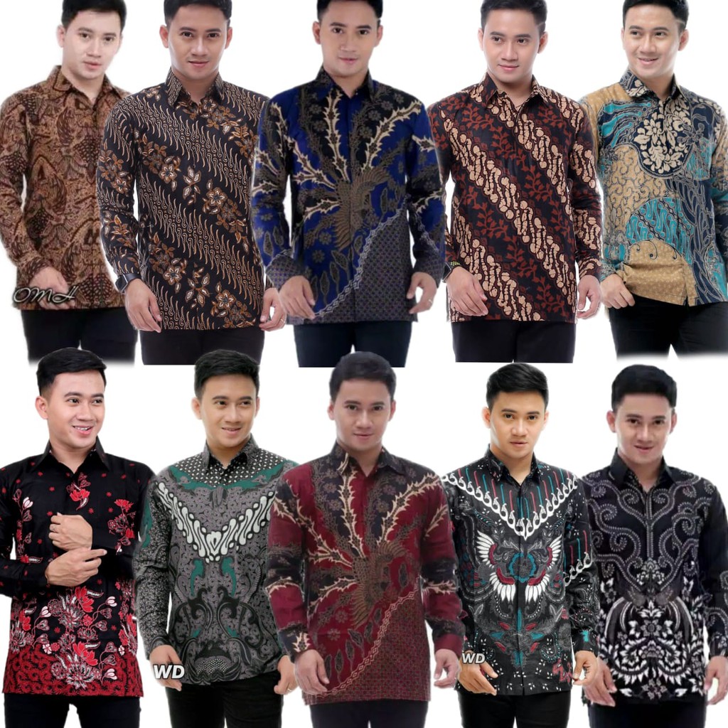 Kemeja batik lengan panjang size m l xl xxl xxxl