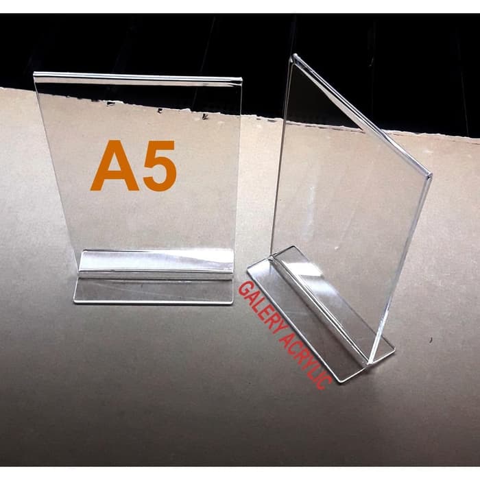 

ACRYLIC LIST A5 SIGN HOLDER ACRYLIC STANDING POP AKRILIK Elegan