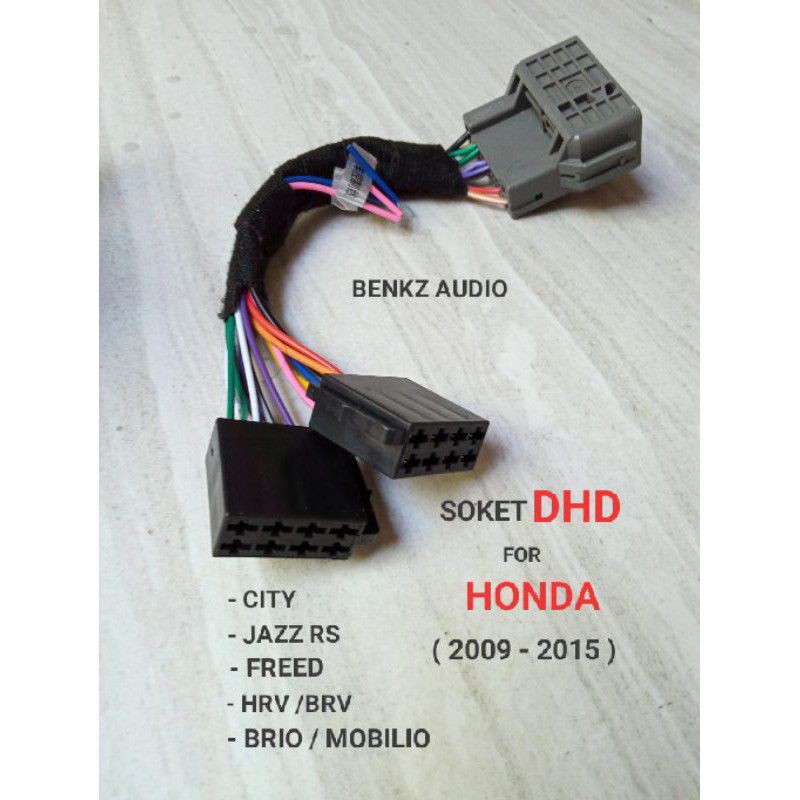 Soket head unit DHD pnp di Honda Jazz brio mobilio city hrv brv freed