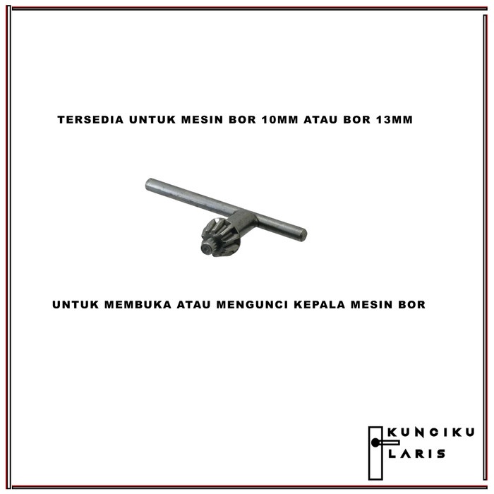 Kunci Kepala Bor Listrik 10mm 13mm Kunci Mesin bor 10 mm 13 mm drill - Mesin bor 10mm