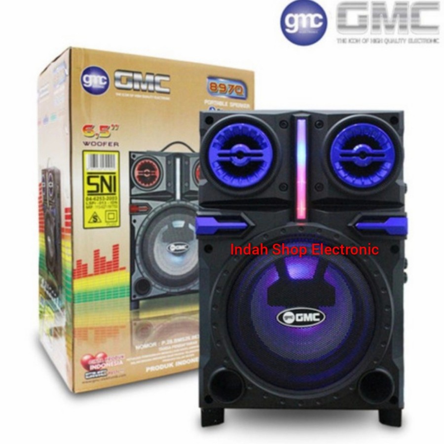 COD Speaker Aktif Bluetooth Portable GMC 897Q 6,5" Plus Mic Wireless - Salon Aktif Portabel Karaoke 