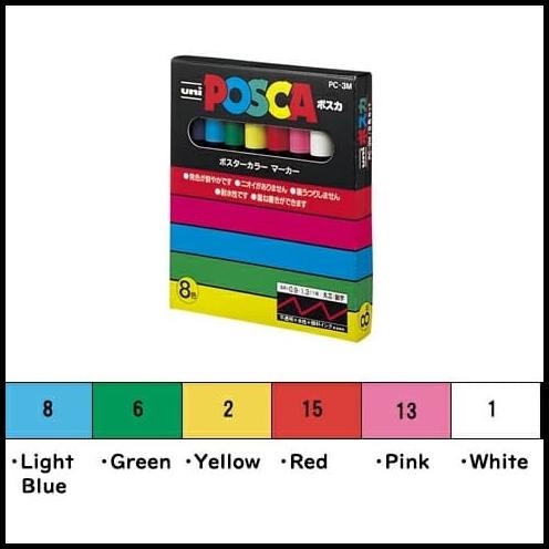 

Posca Marker Pc-3M Set 8 Color