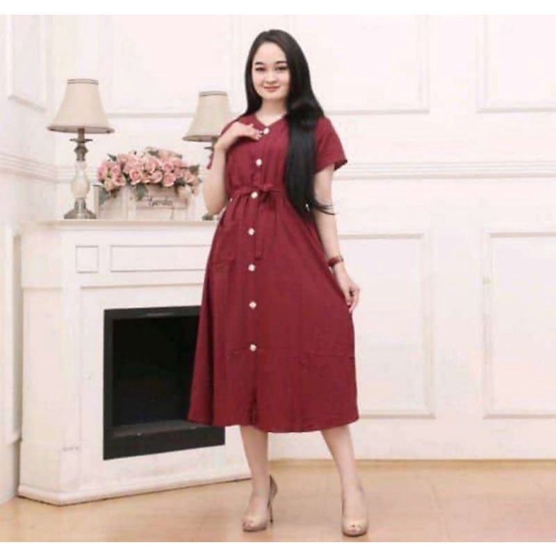 DASTER ELSA LENGAN PENDEK MURAH DASTER SERUT ELSA RAYON SEKDRES RAYON-Andin polos random