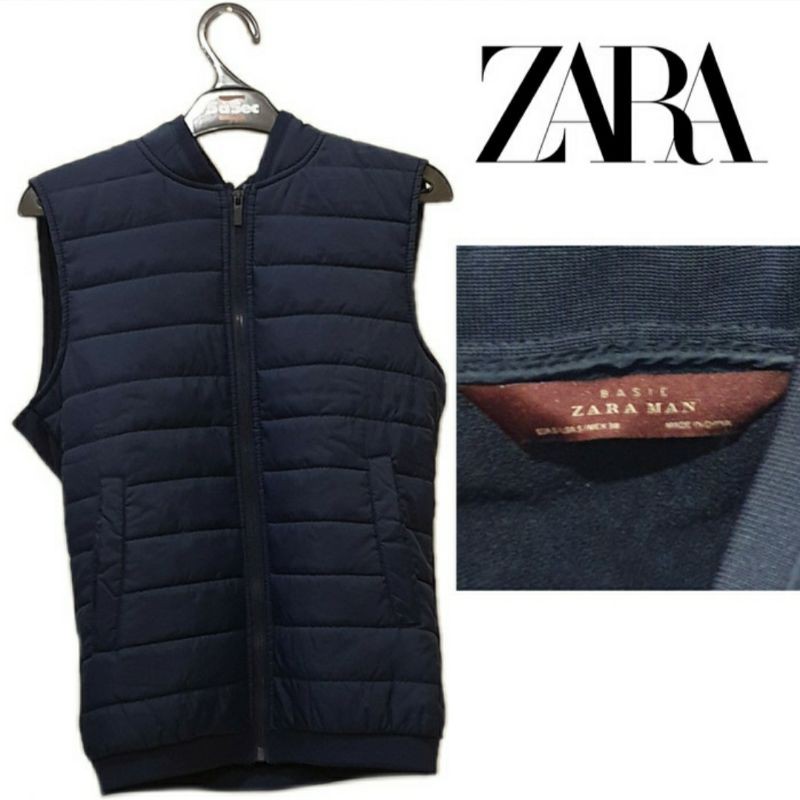 ZARA MAN BASIC BAJU ATASAN JAKET ROMPI BIRU DONGKER TUA SIZE S
