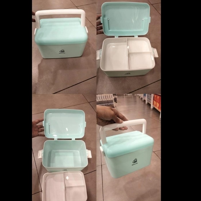 Miniso Double-Layer Medicine Case for Home Kotak Obat - Merah Muda