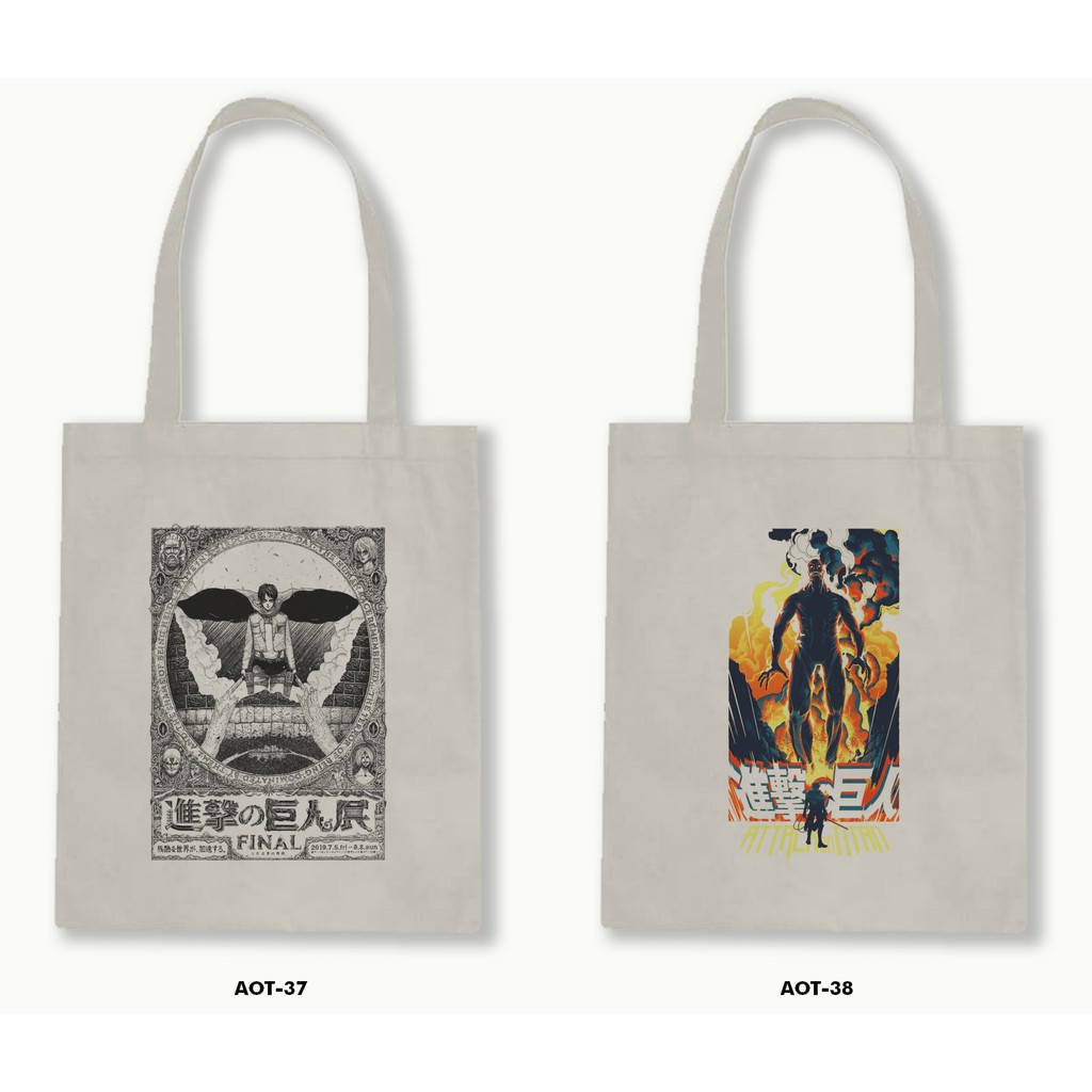 TOTE BAG BLACU  - ATTACK ON TITAN .02