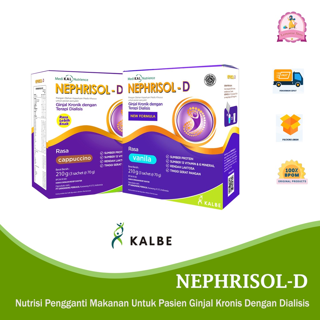 

NEPHRISOL-D - Vanila dan Capucino - Nutrisi Tinggi Protein Khusus Pasien Ginjal Cuci Darah