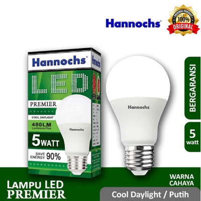 Lampu LED Hannochs Premier LED Bulb 5W Putih Garansi 1 Tahun - LED Premier Hannochs 5 Watt