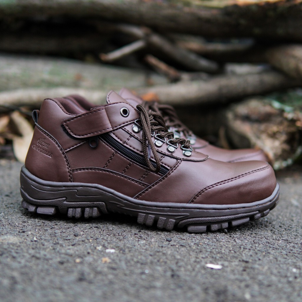 MS - PROMO Sepatu Hiking Pria Olahraga Gunung Outdoor Crocodile Morisey Sleting Coklat Boots Kerja