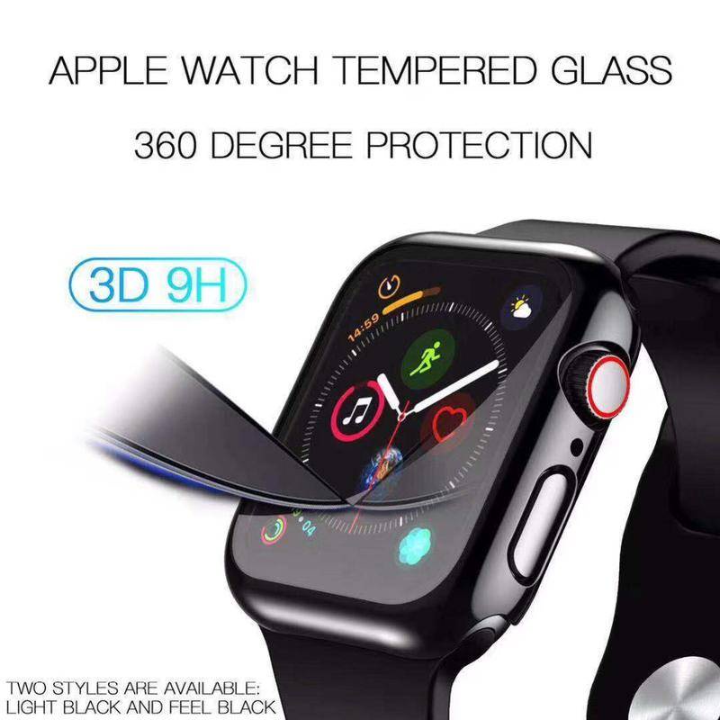 Pelindung Layar Tempered Glass + Frame Bumper Untuk Apple Watch Series 7 41mm 45mm Iwatch 7 6 5 4 40mm 44mm 38mm 42mm