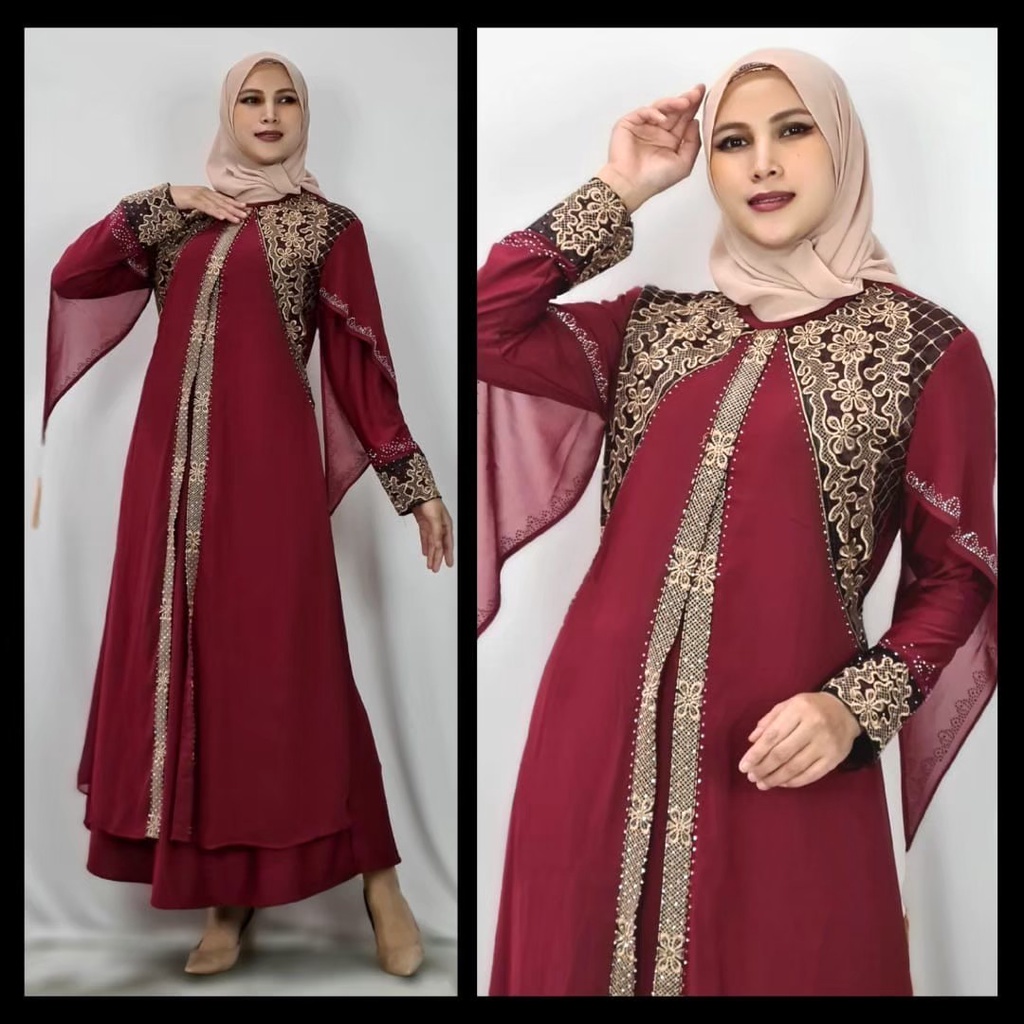 Gamis abaya turkey/abaya turkey mewah remaja/gamis syar'i wanita terbaru 2022 kekinian-Abaya collect