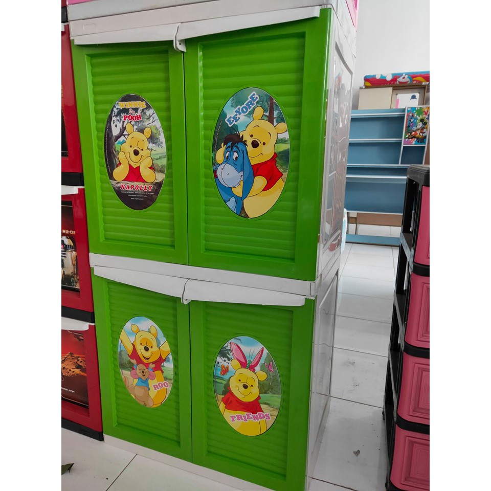 LEMARI PLASTIK NAPOLLY BCBC 242 OBWP MOTIF WINNIE THE POOH