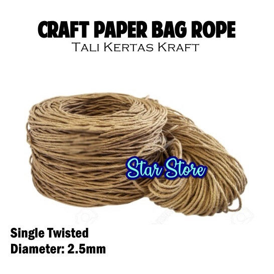 

Tali Paper Bag Meteran / Craft Rope Tali Kertas Kraft Goodie Bag Kecil