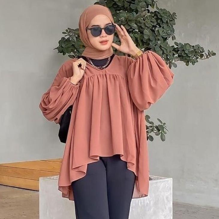 Terbaik.. Dealova blouse outer atasan wanita ceruty babydoll premium