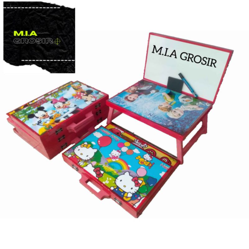 Meja Belajar Lipat Anak Plus Papan Tulis 1 SET Alat Tulis Anak Lengkap
