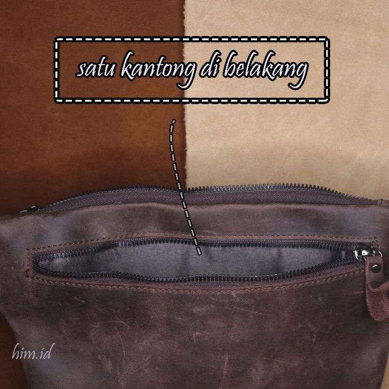 Waistbag Kulit Sapi Asli jenis CH Tas pinggang Kulit Asli