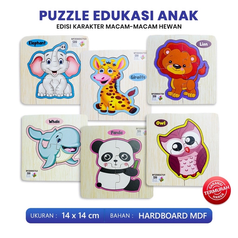 PUZZLE EDUKASI HEWAN / TRANSPORTASI (SIZE 14)