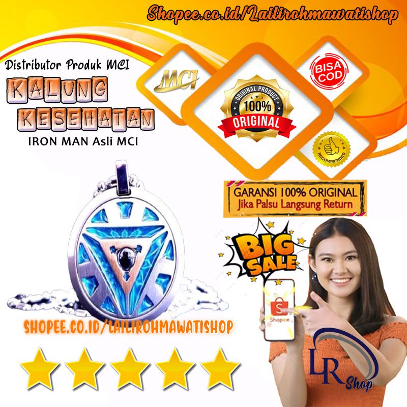 TERBARU KALUNG IRON MAN - PENDANT IRON MAN - KALUNG MCI ASLI - KALUNG KESEHATAN MCI - IRON MAN ASLI