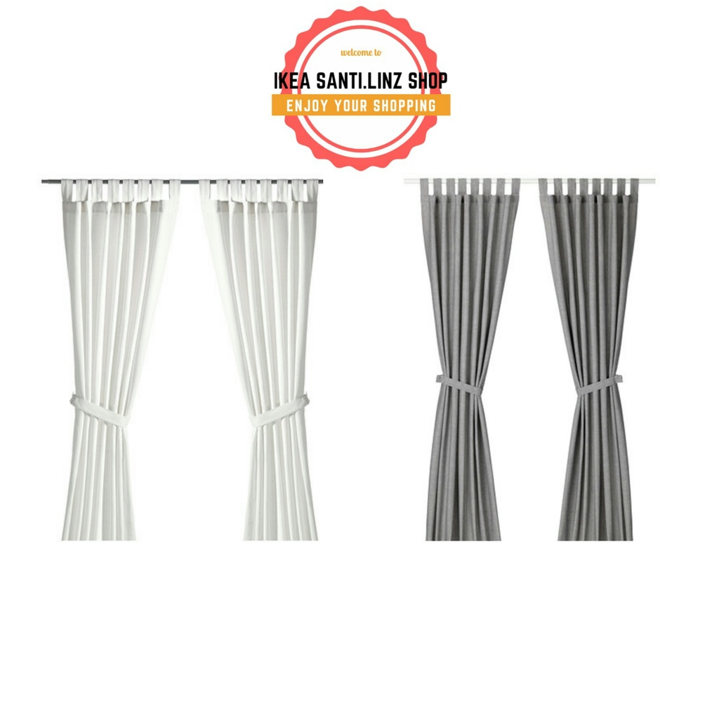 LENDA Gorden dengan pengikat, 1 pasang, 140x300 cm