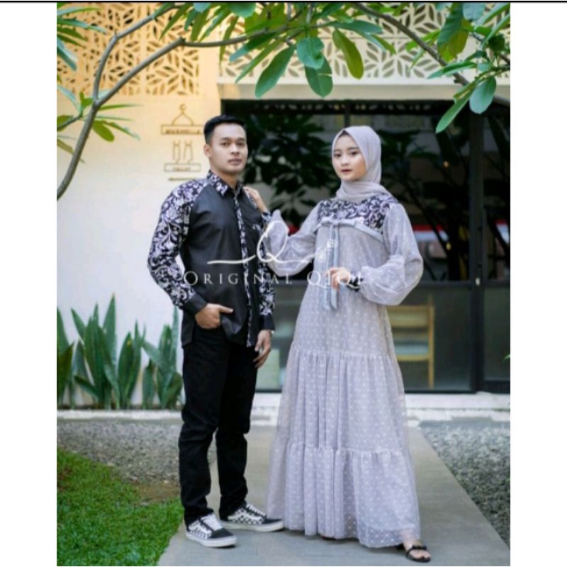 set couple kmj batik gamis brukat