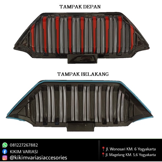 GRILL RAIZE MODEL PRADO HITAM GLOSY LIST MERAH