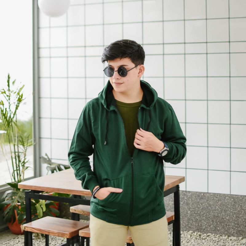 Zipper Hoodie Polos || Jumper Hoodie Resleting Polos 21 Varian Warna Pria dan Wanita Sz M-XL ( Dewasa &amp; Anak )
