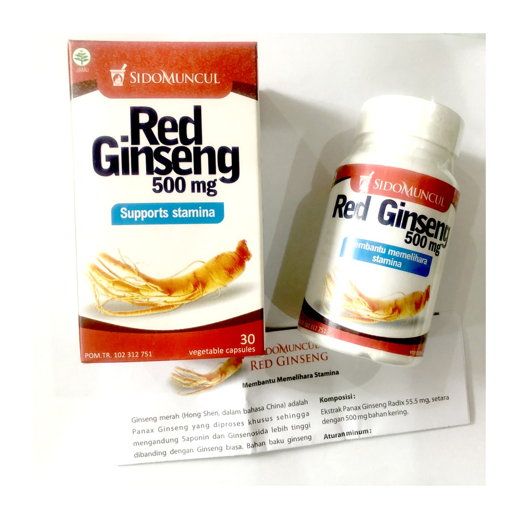 Red Gingseng 500 Mg Membantu Memelihara Stamina Sidomuncul 30 Tablet Meningkatkan Pertahanan Tubuh