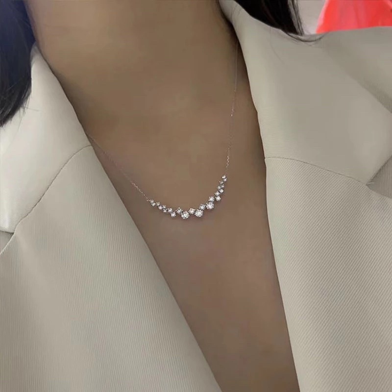 ELETRA NECKLACE - Kalung rhodium zirconia