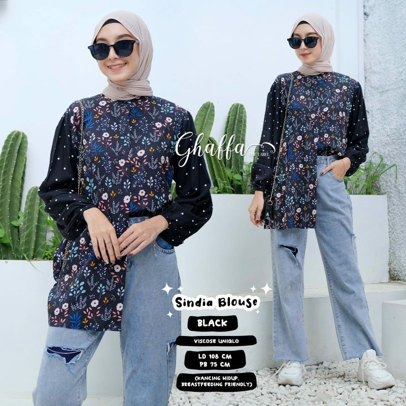 ATASAN WANITA SINDIA BIFLIA MEIKANA BLOUSE BY GHAFFA