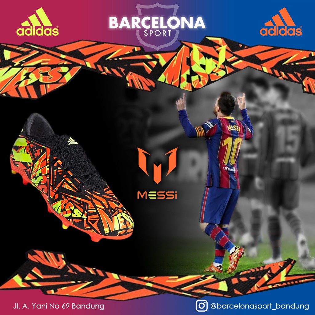 Adidas Nemeziz Messi.3 FG Sepatu Sepak Bola - Solar Red/Solar Yellow/Core Black
