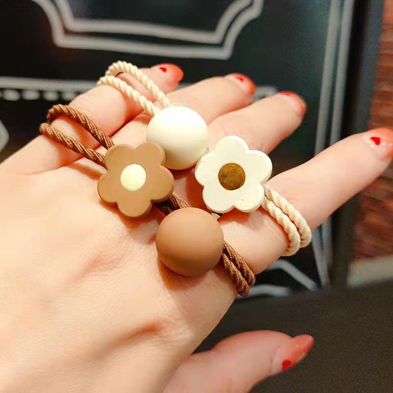 Ikat Rambut Wanita Fashion Motif Bunga Tunggal - Srunchie Bunga