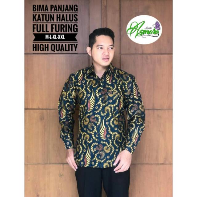 Batik Pria BIMA PANJANG Asli Katun Halus Full Furing Murah