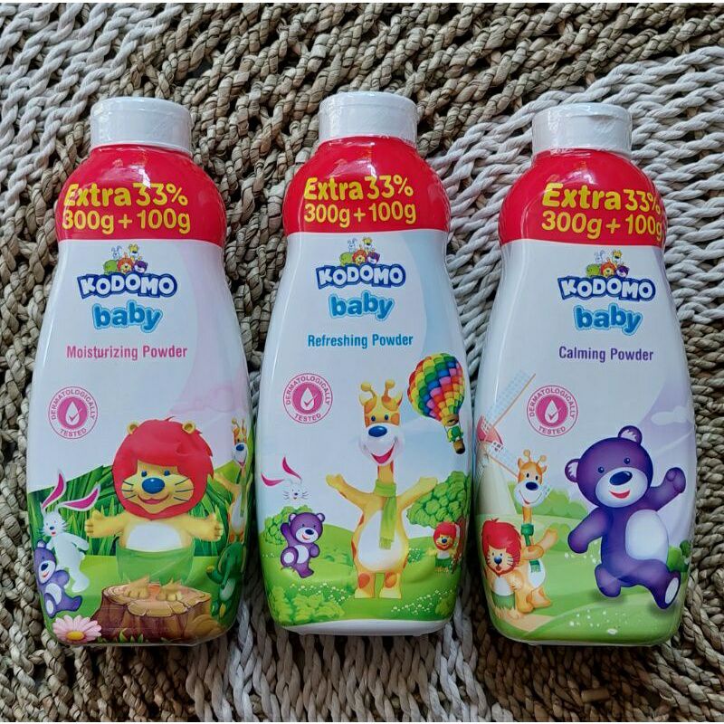 KODOMO BABY POWDER - BEDAK BAYI 300 + 100 GRAM EXTRA 33 %.