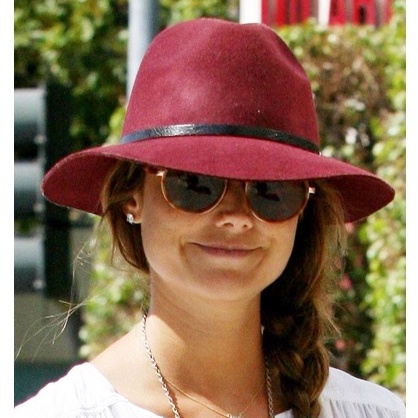 Topi Fedora Besar Lebar Panama Pantai Warna Merah Marun Panama Hat Premium Maroon Color Pria Wanita 