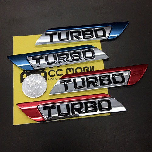 Tempelan Stiker Emblem Mobil NEW Color TURBO Chorme Quality Super