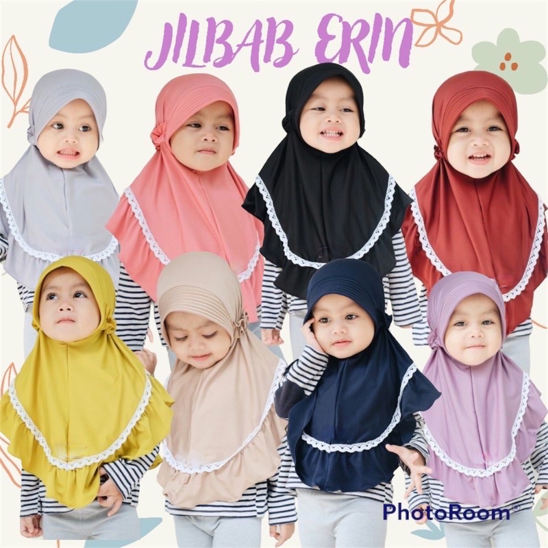 Jilbab Anak ERIN dengan renda dan karet belakang yg lucu